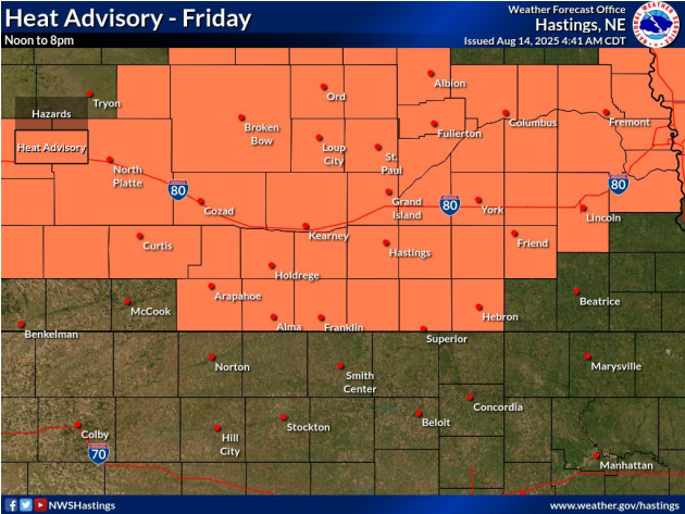 Much of Nebraska to see dangerous heat over next couple of days