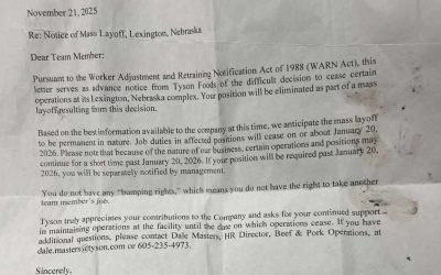 Tyson anuncia plan para cerrar su planta en Lexington