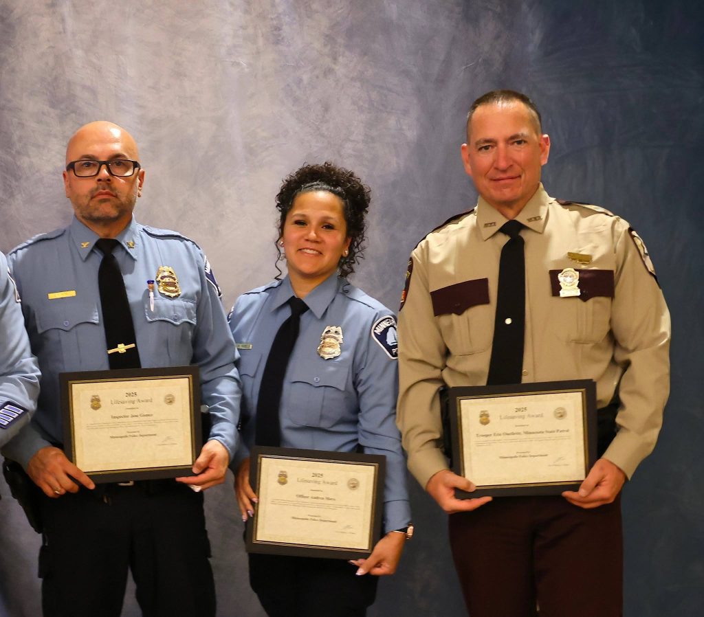 Inspector Jose Gomez, who has roots in Nebraska, was honored for helping treat victims after the Annunciation Church shooting in Minneapolis.